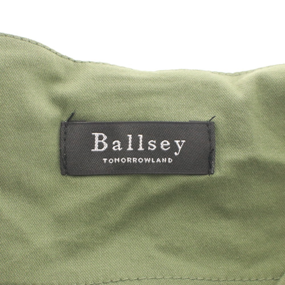 ■ ボールジィー Ballsey トゥモローランド TOMORROWLAND ロングワンピース パフスリーブ 七分袖 レディース 36(M相当） カーキ