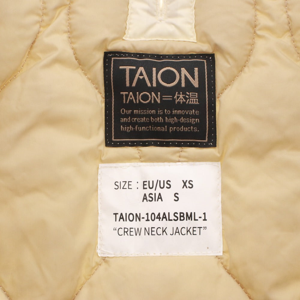 ■ タイオン TAION ダウンジャケット アウター クルーネック ソフトシェル レディース メンズ S アイボリー 付属品付き 未使用