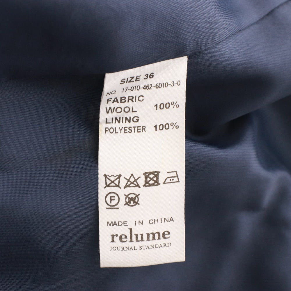 ■ レリューム relume ジャーナルスタンダード ジャケット 長袖 金ボタン 紺ブレ ダブルブレスト レディース 36(S相当）ネイビー