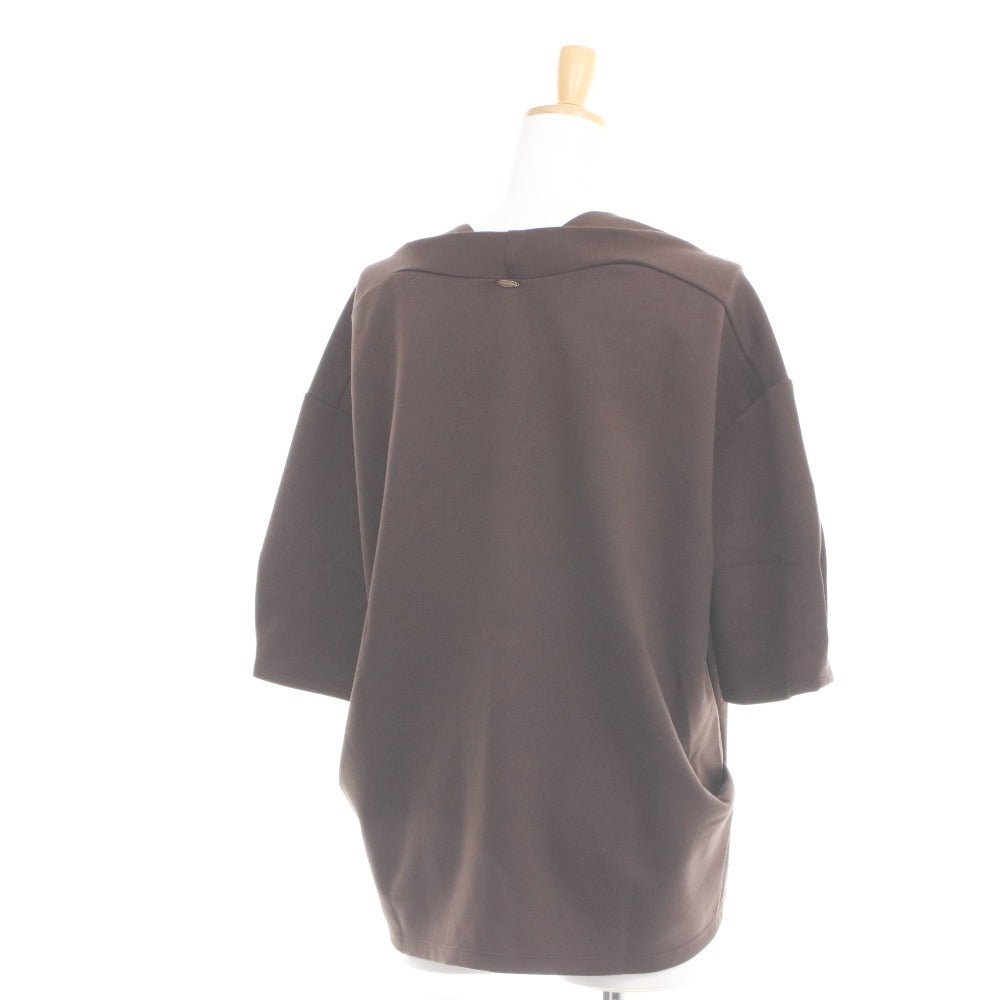 ■ Emma Taylor Pullover Short-Sleeve Top, Light Double Knit, Half-Sleeve, Women's Free Size, Brown, With Tags, Unused