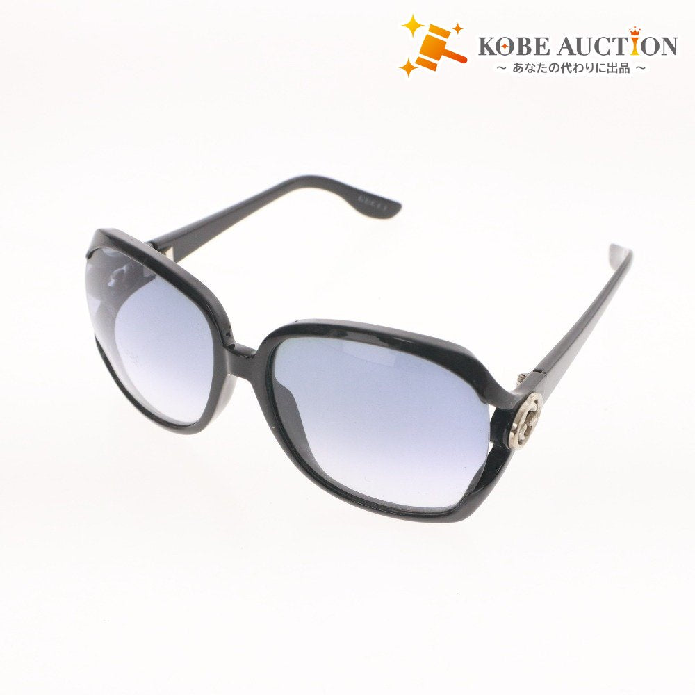 ■ グッチ GUCCI サングラス GG2986/S D28ZR インターロッキング アイウエア シルバー金具 6□22-11 ブラック