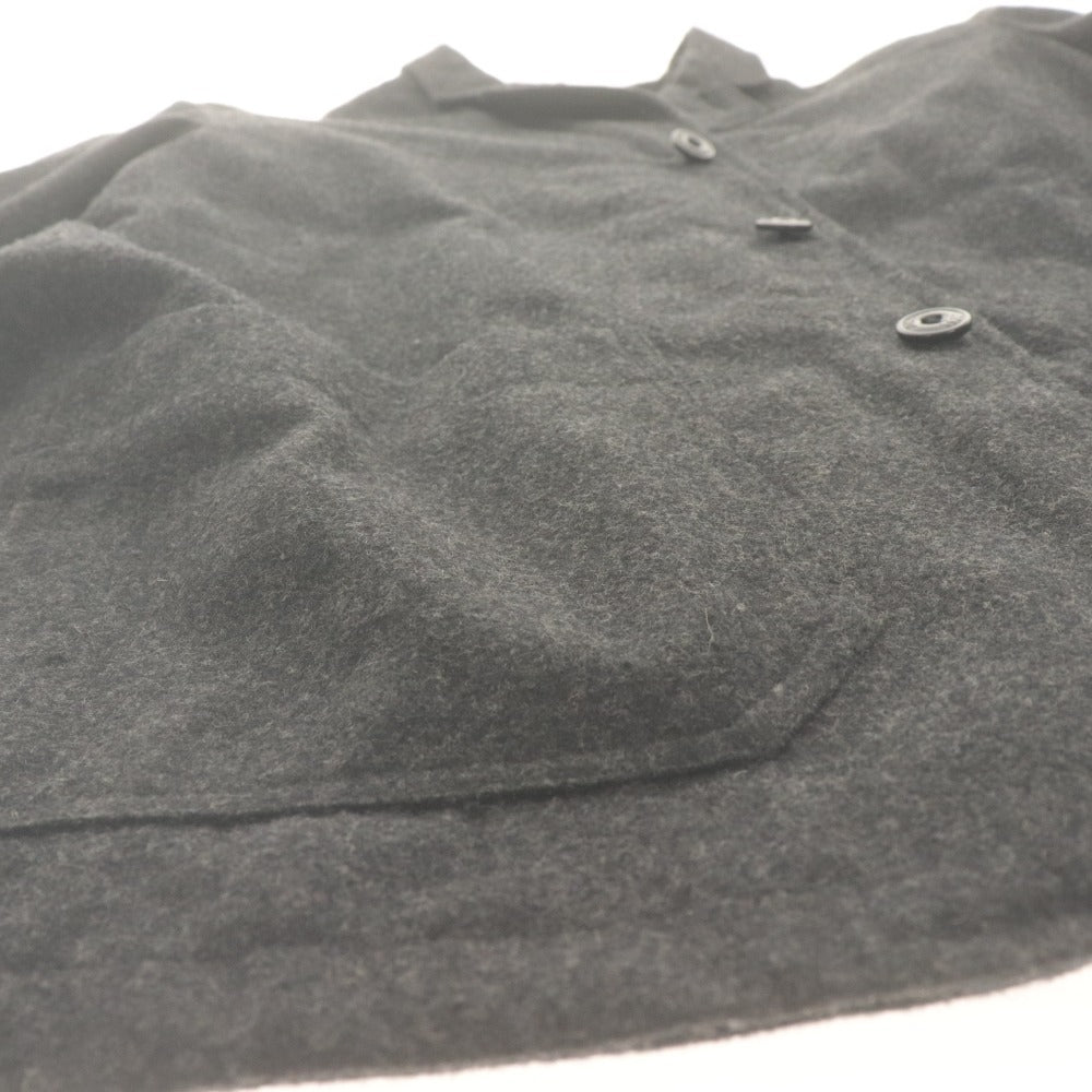 ■ BACK NUMBER x Dickies コラボ ウールテーラードジャケット 長袖 アウター 襟 裏地ロゴ柄 メンズ L ダークグレー