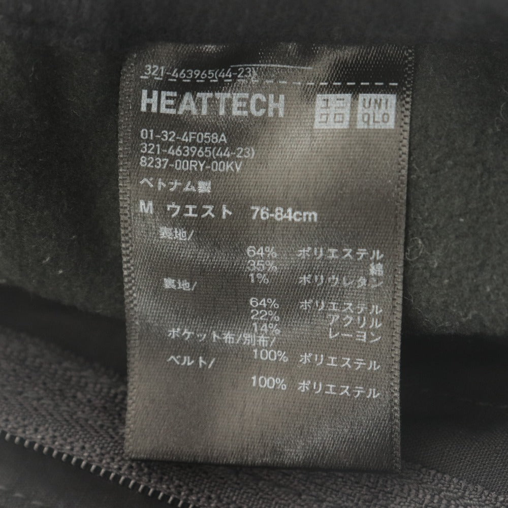 ■ UNIQLO ユニクロ ヒートテックギアパンツ ボトムス 紐ベルト付き イージー フィット 暖パン 縦ポケット メンズ M 黒 ブラック