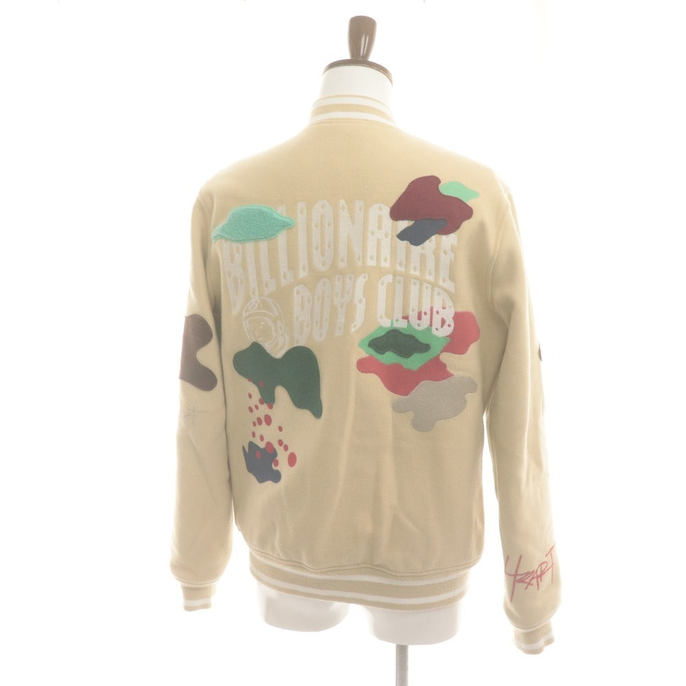 ■ BILLIONAIRE BOYS CLUB ジャケット スタジアムジャンパー 長袖 アウター BB Mars Jacket 星柄 ワッペン メンズ M ベージュアイボリー系