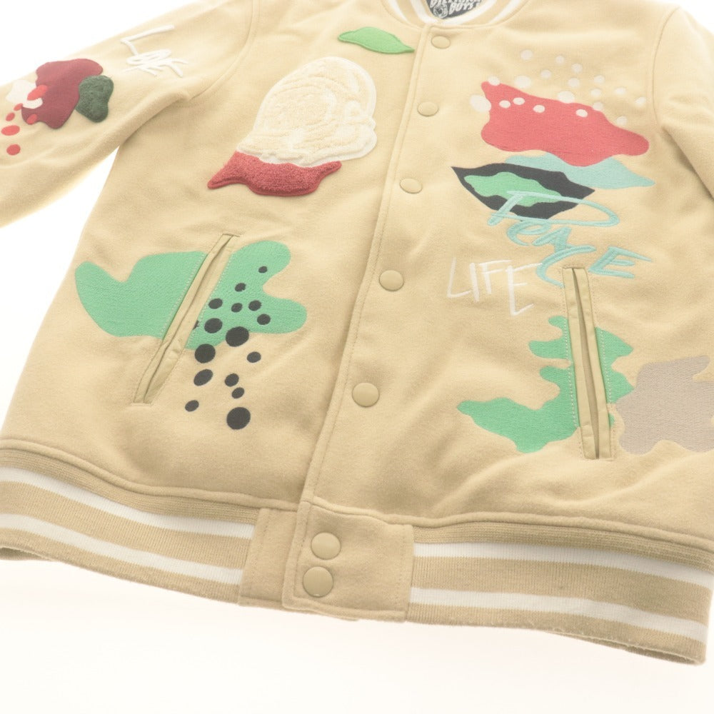 ■ BILLIONAIRE BOYS CLUB ジャケット スタジアムジャンパー 長袖 アウター BB Mars Jacket 星柄 ワッペン メンズ M ベージュアイボリー系