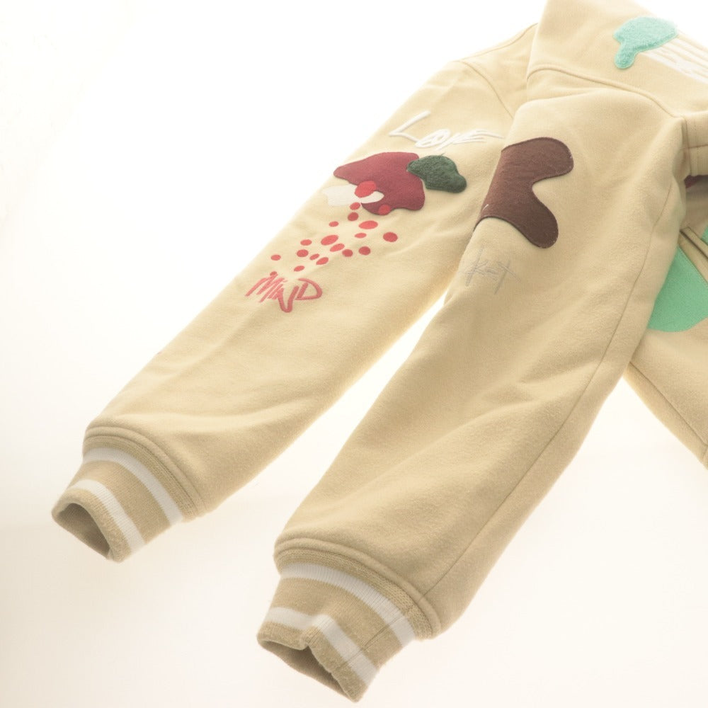 ■ BILLIONAIRE BOYS CLUB ジャケット スタジアムジャンパー 長袖 アウター BB Mars Jacket 星柄 ワッペン メンズ M ベージュアイボリー系