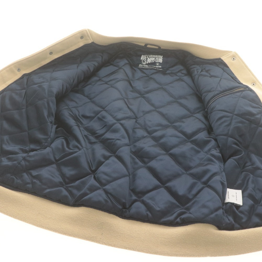 ■ BILLIONAIRE BOYS CLUB ジャケット スタジアムジャンパー 長袖 アウター BB Mars Jacket 星柄 ワッペン メンズ M ベージュアイボリー系