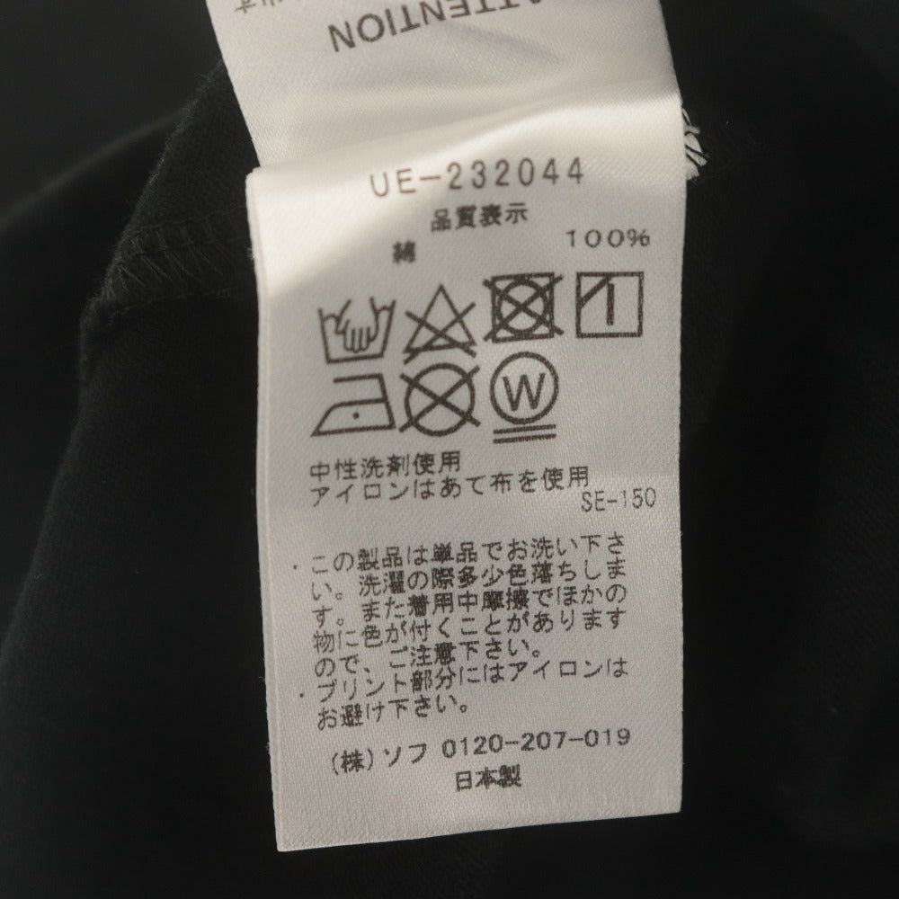■ uniform experiment x insane コラボ 半袖Tシャツ トップス INSANE MONOCHROME WIDE TEE 絵柄 Ged Wells SOPH. メンズ 1(S相当) 白黒