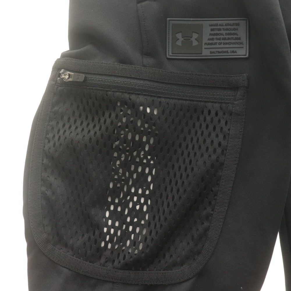 ■ UNDER ARMOUR ジョガーパンツ UAアーマースプリングニット ボトムス ロング ジャージ ストレッチ トレーニングウエア メンズ M 黒