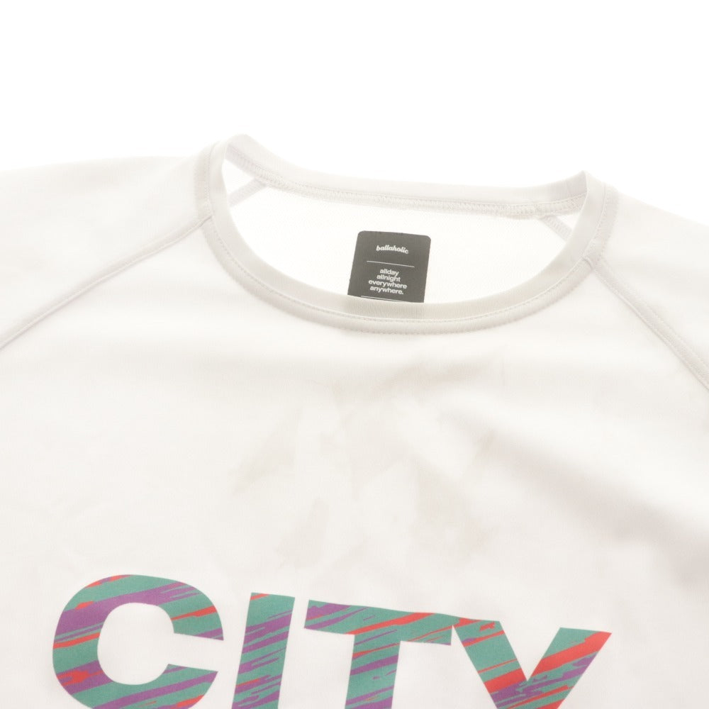 ■ ballaholic ボーラホリック 長袖Tシャツ ロンT トップス CITY 柄 ストレッチ スポーツ トレーニングウエア ポリエステル メンズ L 白