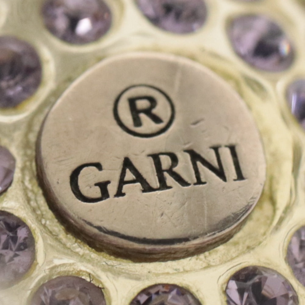 ■ GARNI ガルニ 指輪 リング ドクロ スカルヘッド リング ラインストーン アクリル 16号 ピンク イエロー系 袋付き