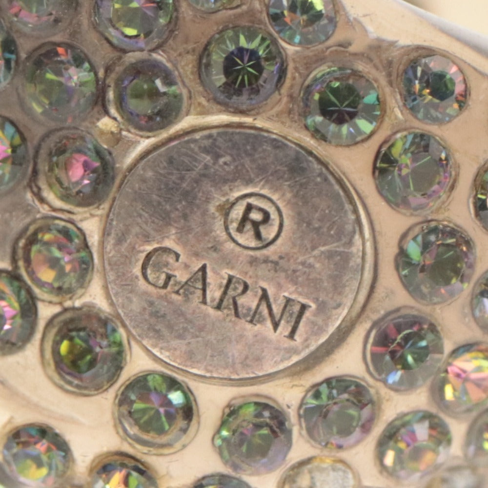 ■ GARNI ガルニ 指輪 リング ドクロ スカルヘッド リング ラインストーン アクリル 22号 シルバー 黒 袋付き