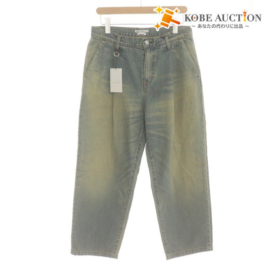 ■ uniform experiment デニムパンツ ボトムス FADE DENIM BOLD-FIT TUCK JEANS SOPH. ダメージ柄 メンズ 1(S) インディゴ タグ付き未使用