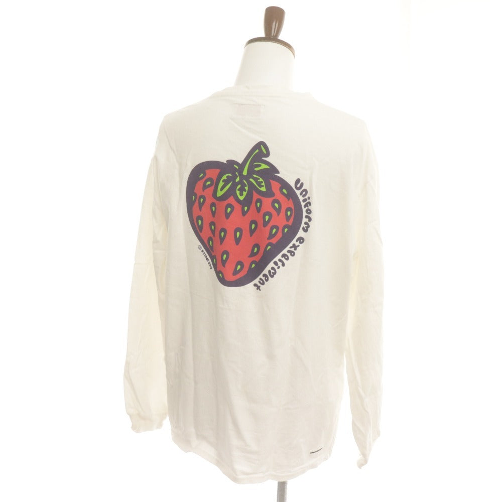 ■ uniform experimen 長袖Tシャツ ロンT トップス INSANE L/S BAGGY TEE UE-232042 イチゴ柄 コラボモデル SOPH. メンズ 1(S〜M相当) 白