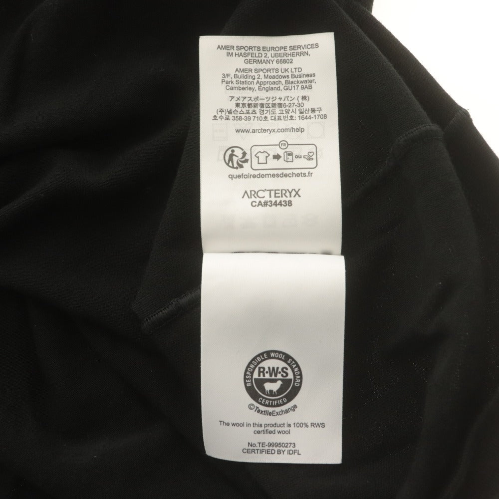 ■ Arc'teryx アークテリクス アンダーシャツ 長袖 インナー Rho Merino Wool Crew Neck Men's 温度調節機能 フィット 冬 メンズ L 黒