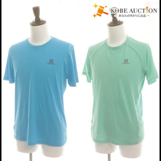 ■ SALOMON サロモン 半袖Tシャツ 2枚/点セット まとめ売り トップス トレーニング スポーツウエア ロゴ メンズ M ライト/ブルー,グリーン