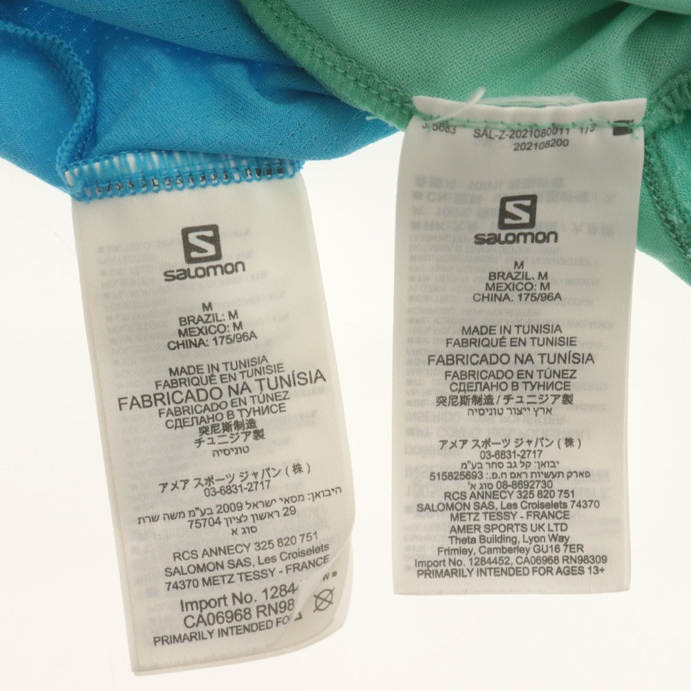 ■ SALOMON サロモン 半袖Tシャツ 2枚/点セット まとめ売り トップス トレーニング スポーツウエア ロゴ メンズ M ライト/ブルー,グリーン