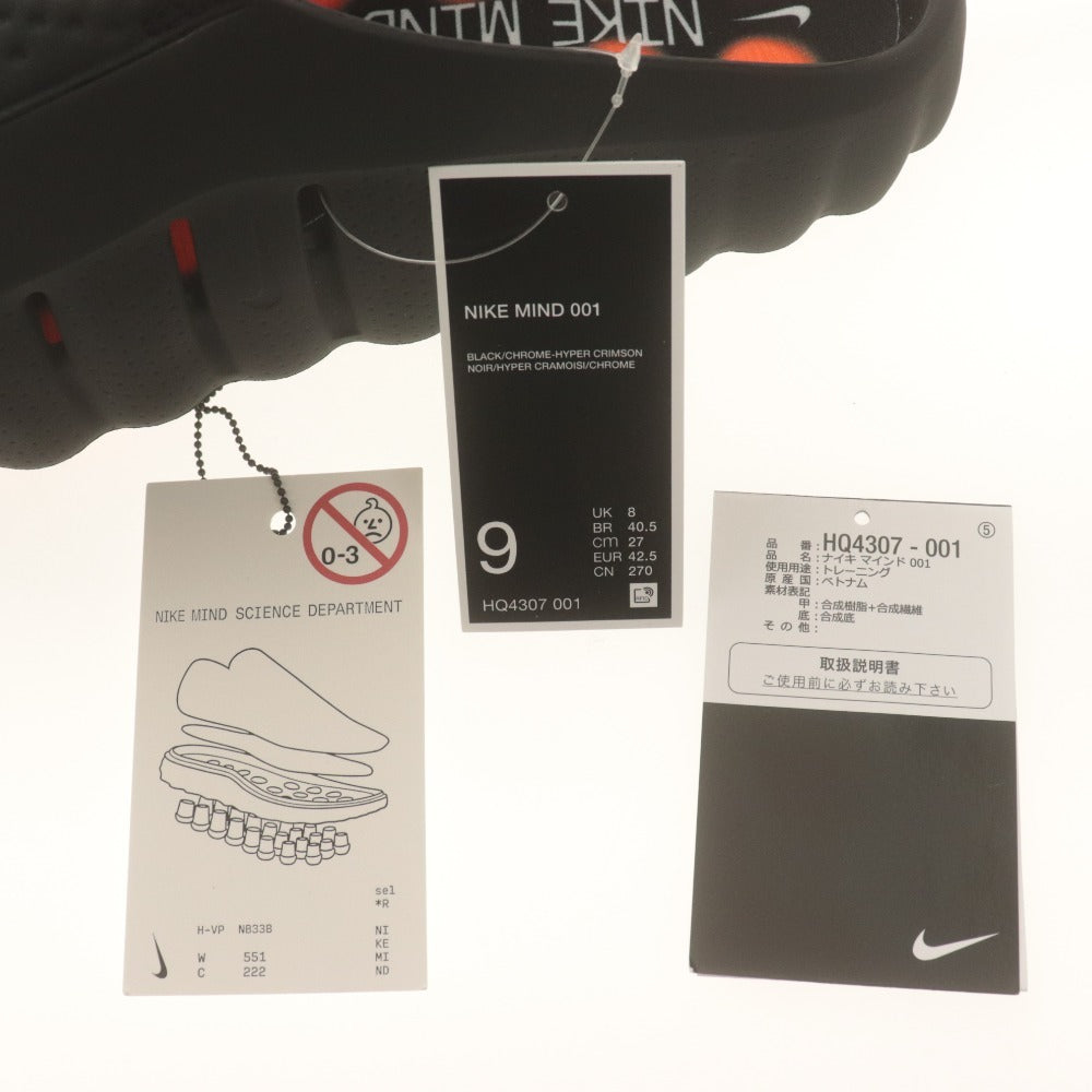 ■ NIKE ナイキ サンダル 靴 Mind 001 Mules Black/Chrome-Hyper Crimson HQ4307-001 メンズ 27cm 黒 箱/タグ/付属品付き 未使用(訳アリ)
