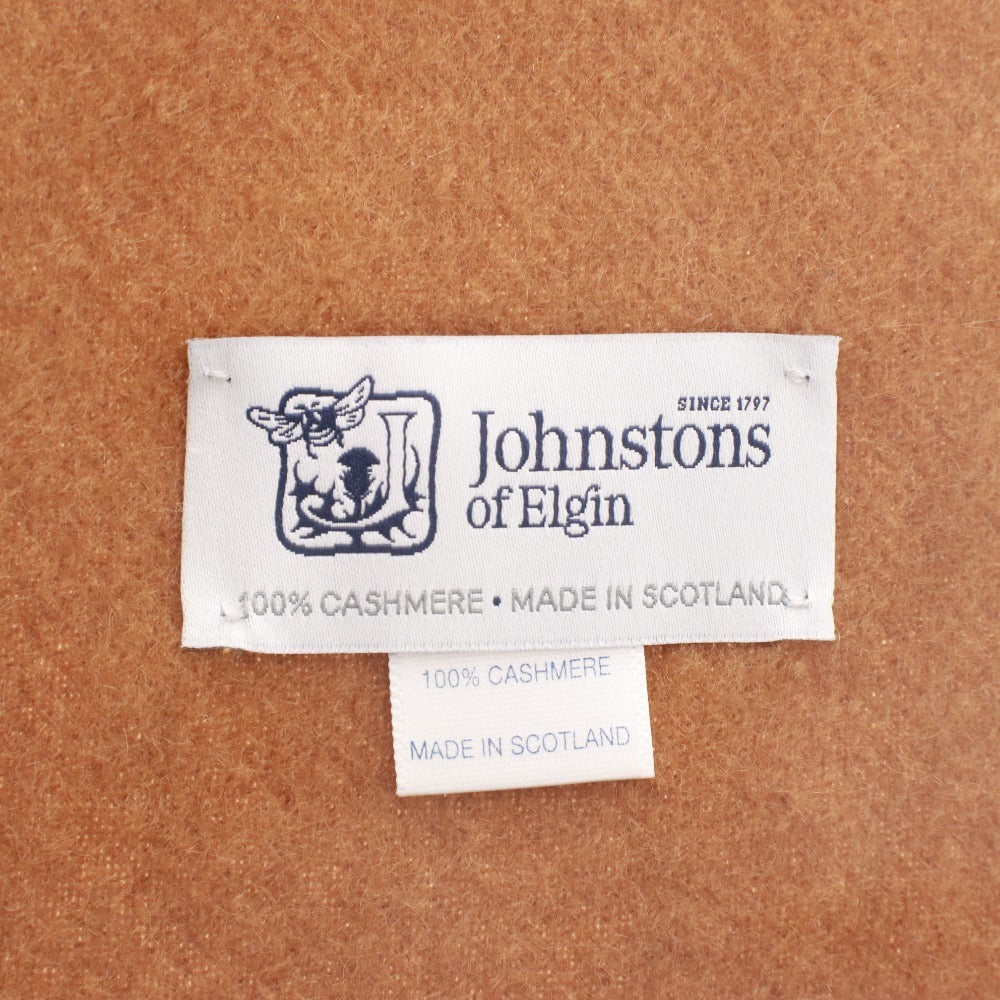 ■ Johnstons of Elgin Johnstons of Elgin Stole Scarf Large Cashmere Men's Women's Light Brown Unused