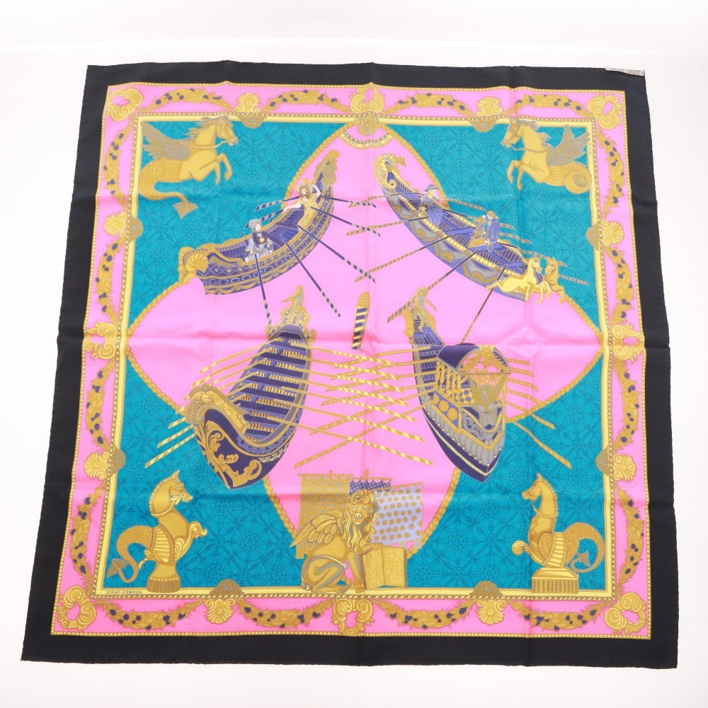 ■ HERMES エルメス スカーフ カレ90 LES BISSONE DE VENISE ヴェニスの船祭り シルク レディース マルチカラー 未使用