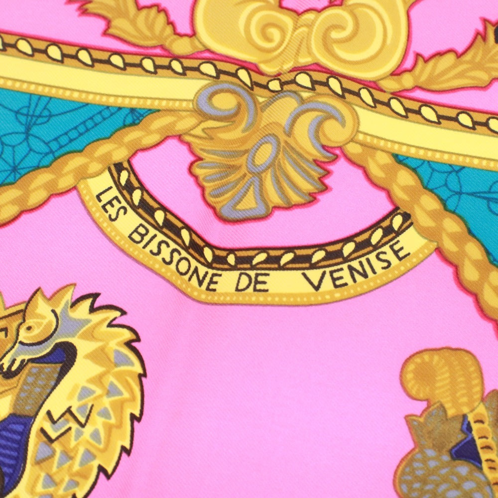 ■ HERMES エルメス スカーフ カレ90 LES BISSONE DE VENISE ヴェニスの船祭り シルク レディース マルチカラー 未使用