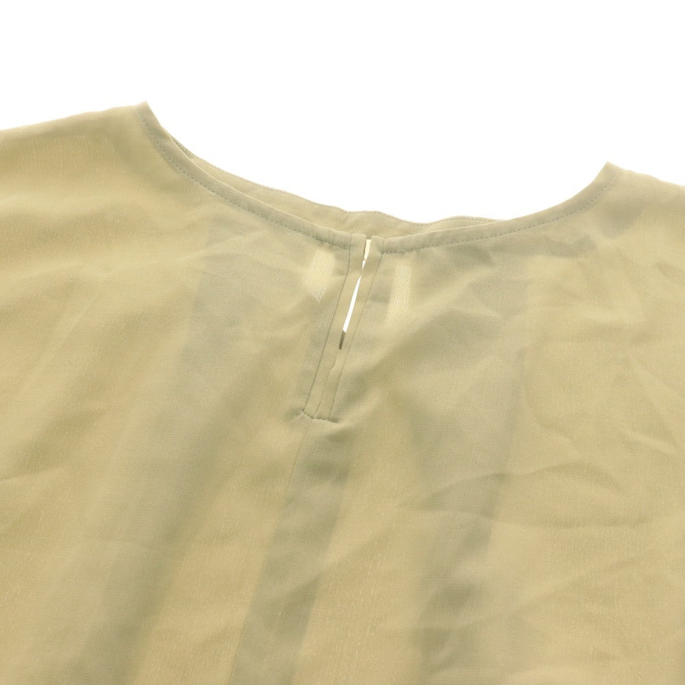 ■ Bou Jeloud ブージュルード 麻ライクブラウス パンツ セットアップ 半袖 トップス ボトムス レディース 38 (M相当) カーキグレー
