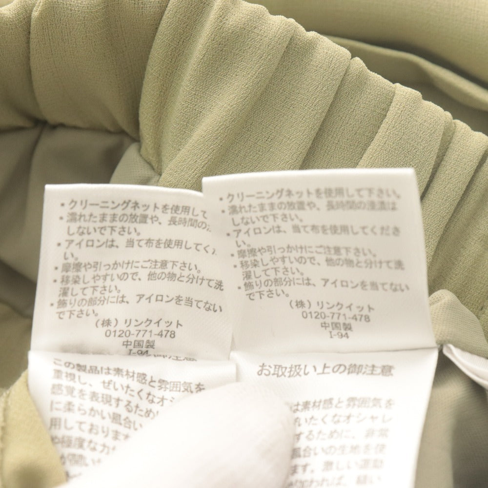 ■ Bou Jeloud ブージュルード 麻ライクブラウス パンツ セットアップ 半袖 トップス ボトムス レディース 38 (M相当) カーキグレー