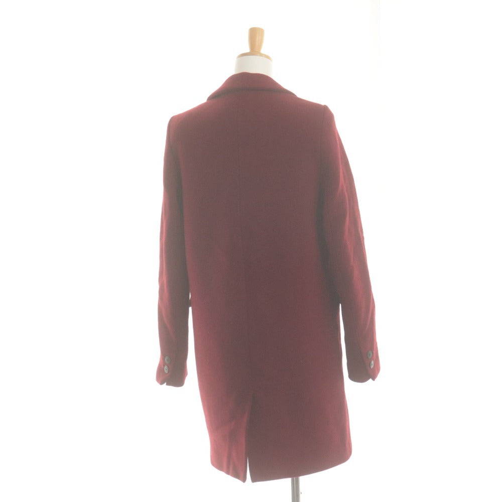 ■ ザラ ZARA trf collection ロングコート 長袖 アウター 襟 ボタン レディース S ワインレッド系