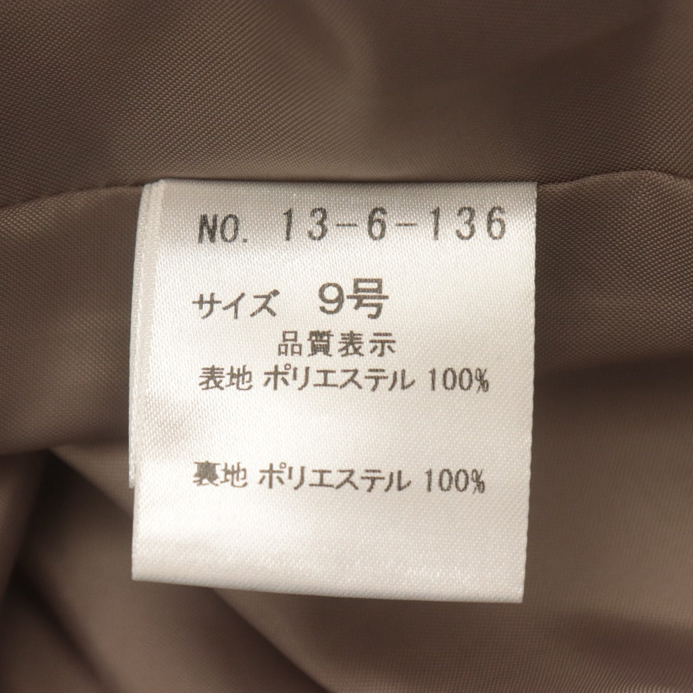 ■ エメ AIMER ドレス ロング ノースリーブ 13-6-136 小花柄 ラメ 光沢 リボン レディース 9号 ライトブラウン