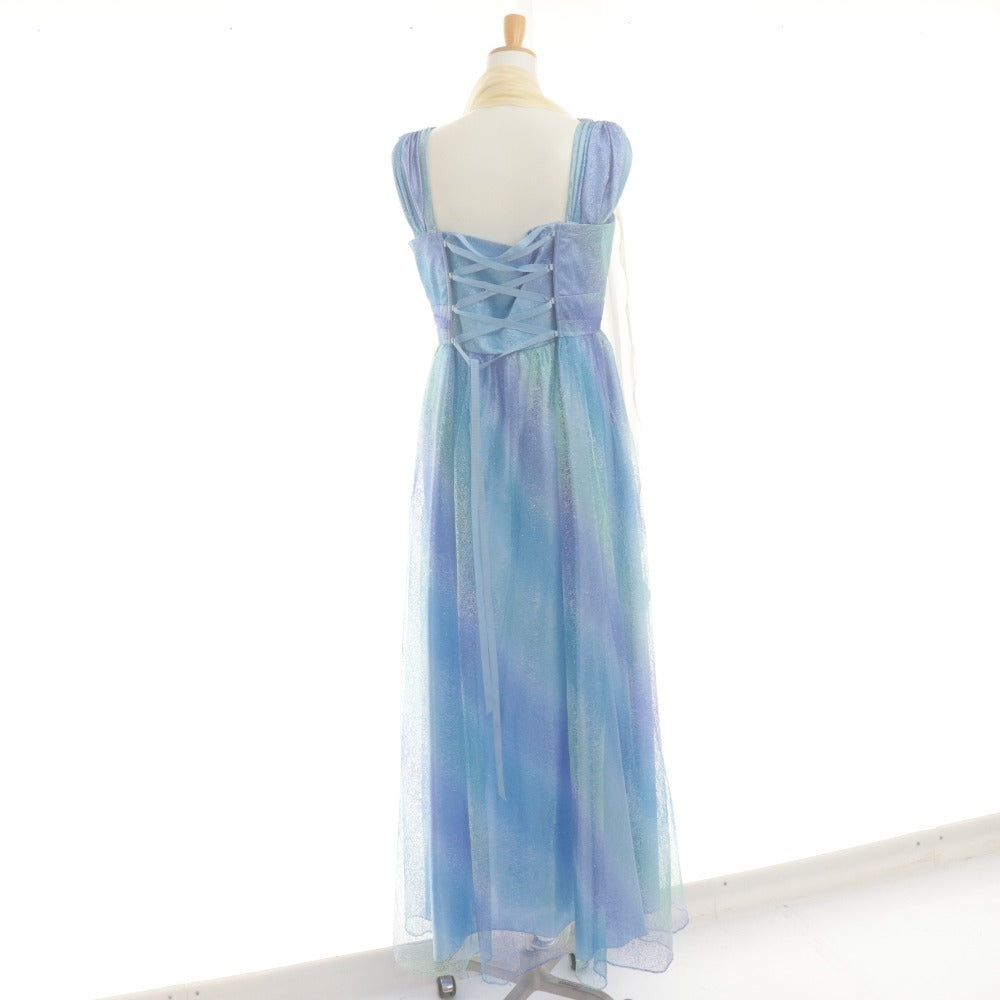 ■ エメ AIMER ドレス ロング 27-6-198 演奏会 ラメ グラデーション 寒色 光沢 日本製 レディース グリーン ブルー系 ショール付き