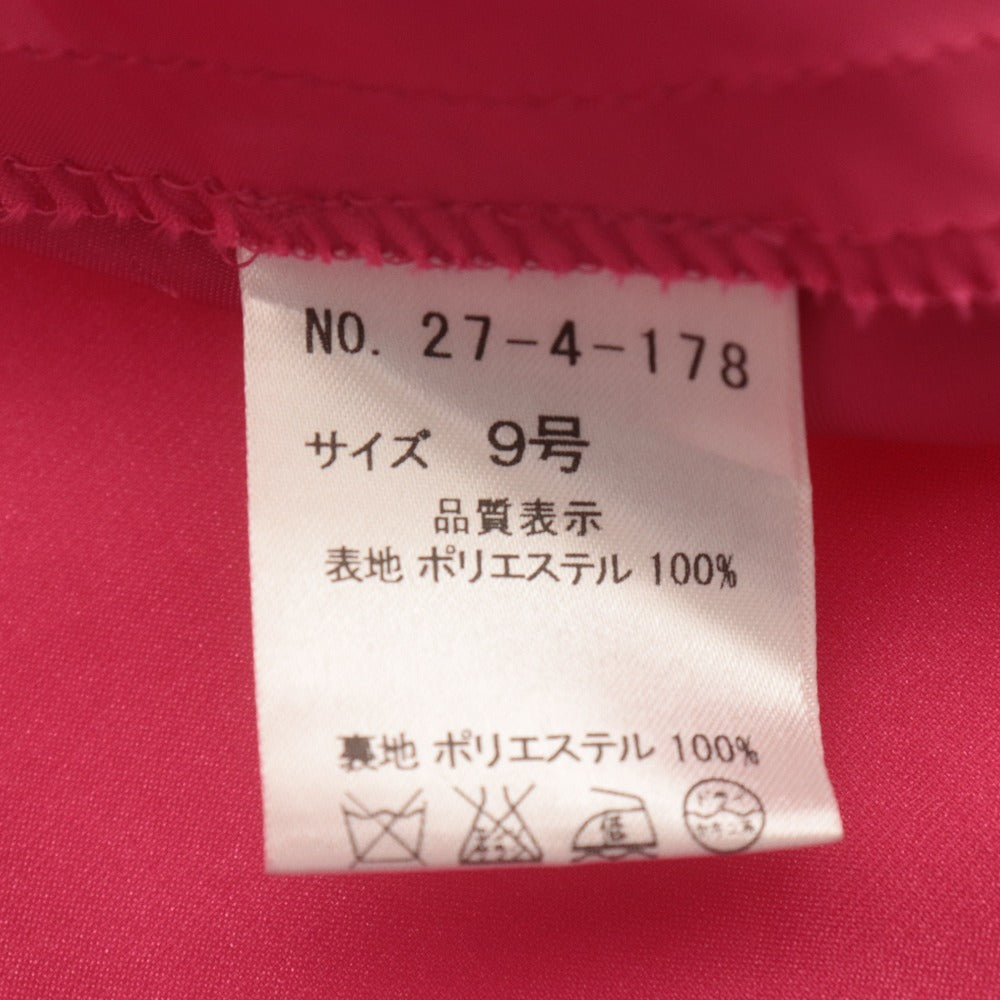 ■ エメ AIMER ドレス ロング 27-4-178 演奏会 舞台 花柄 フラワー カラー 日本製 レディース 9号 ピンク レッド系