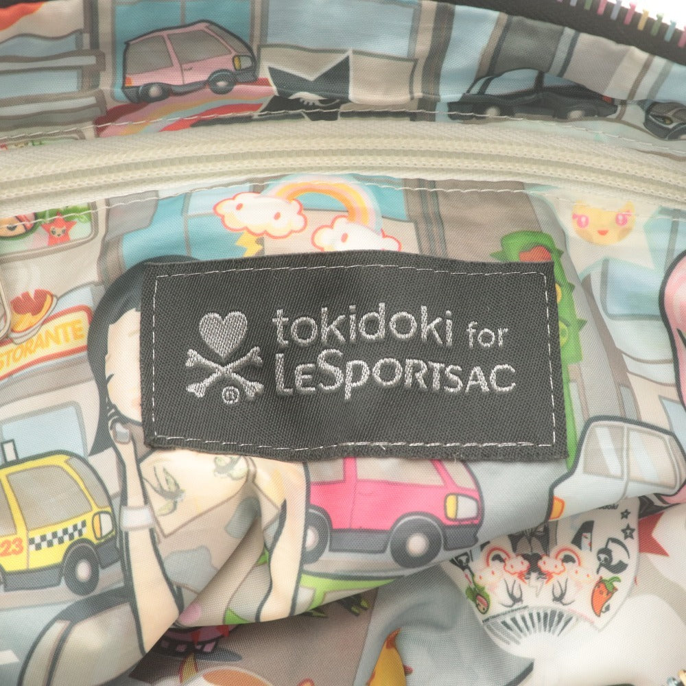 ■ レスポートサック トキドキ LeSportsac tokidoki コラボ ショルダーバッグ 鞄 ナイロン マルチカラーファスナー レディース ブラック系