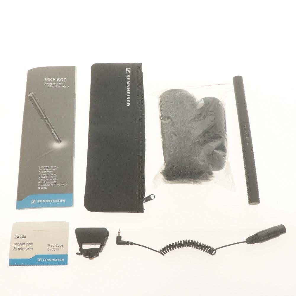 ■ SENNHEISER ゼンハイザー ショットガンマイク MKE600 XLR コンデンサー マイクロフォン 音響機材 PC ビデオカメラ用 付属品付き 動作品