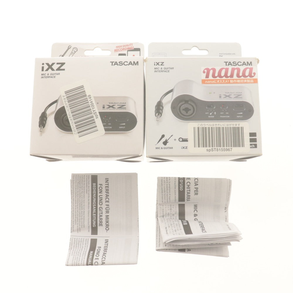 ■ TASCAM iXZ 2点セット まとめ売り マイク/ギター オーディオインターフェース iPad/iPhone/Android 用 付属品付き 未使用含む 動作品