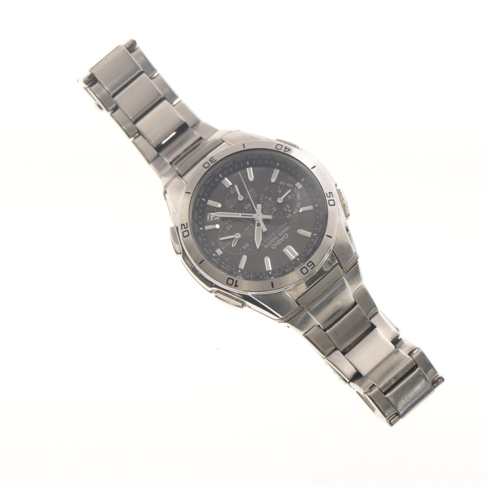 ■ CASIO カシオ 腕時計 5174*JA WVQ-M410 wave ceptor ソーラー 電波 メンズ シルバー 箱/付属品付き 動作確認済み