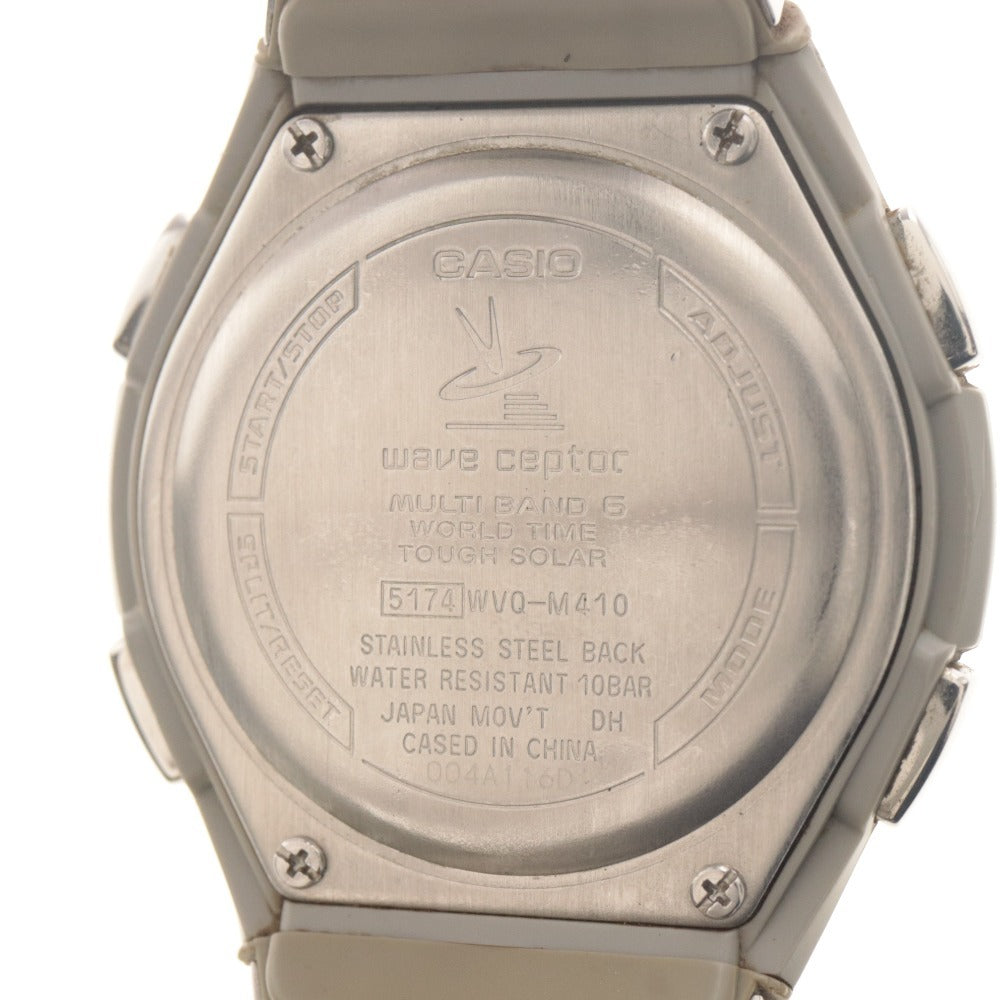 ■ CASIO カシオ 腕時計 5174*JA WVQ-M410 wave ceptor ソーラー 電波 メンズ シルバー 箱/付属品付き 動作確認済み
