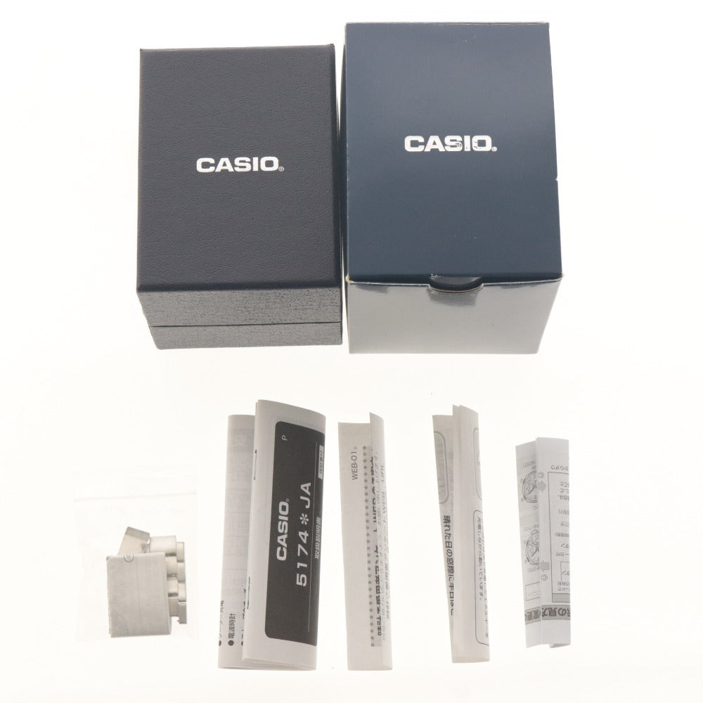 ■ CASIO カシオ 腕時計 5174*JA WVQ-M410 wave ceptor ソーラー 電波 メンズ シルバー 箱/付属品付き 動作確認済み