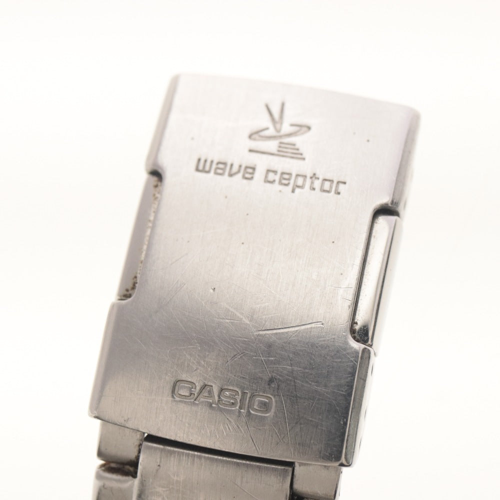 ■ CASIO カシオ 腕時計 5174*JA WVQ-M410 wave ceptor ソーラー 電波 メンズ シルバー 箱/付属品付き 動作確認済み