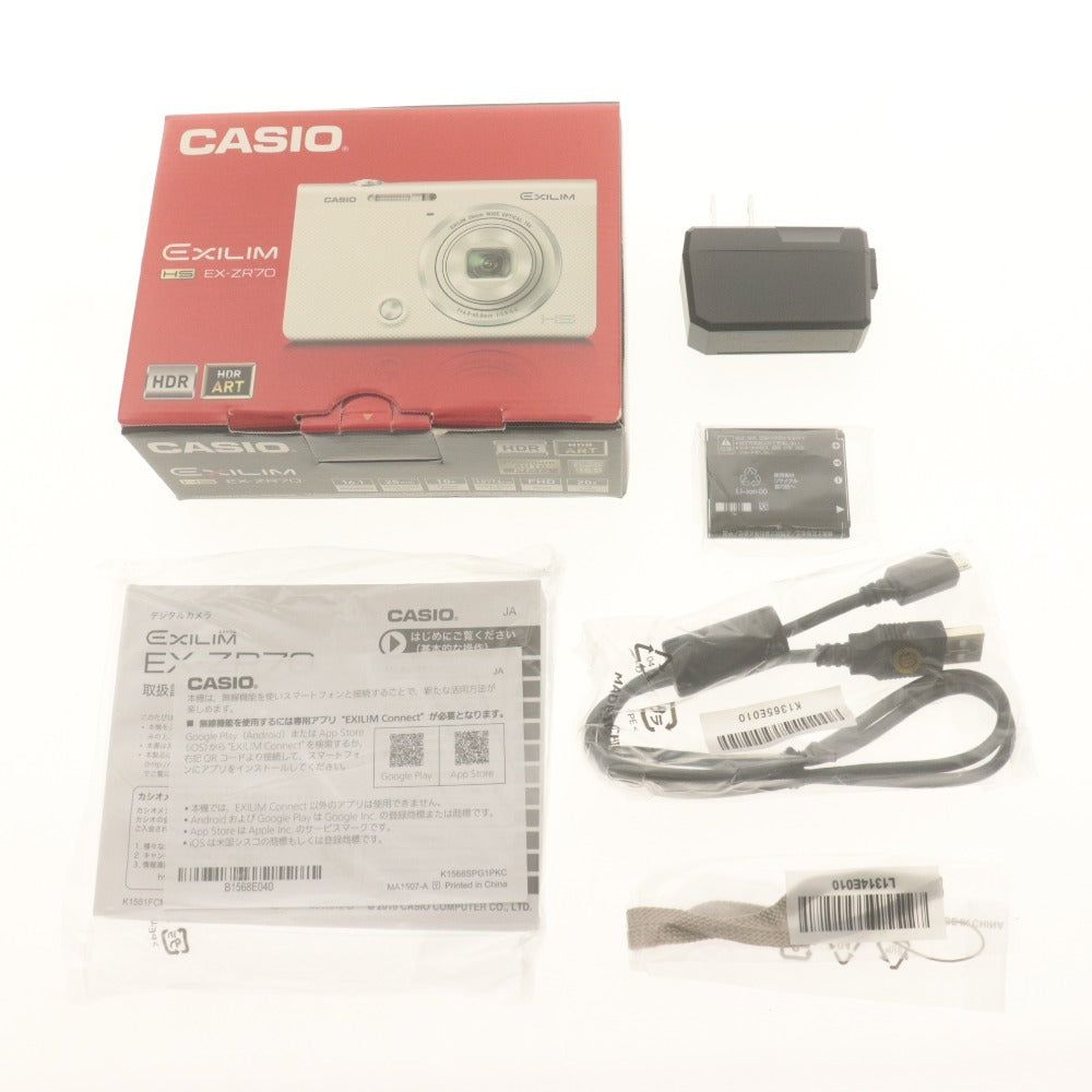 ■ CASIO カシオ コンパクトデジタルカメラ EXILIM EX-ZR70 25mm 10x f=4.5-45.0mm 1:3.5-6.5 付属品付き 初期フィルム貼 未使用