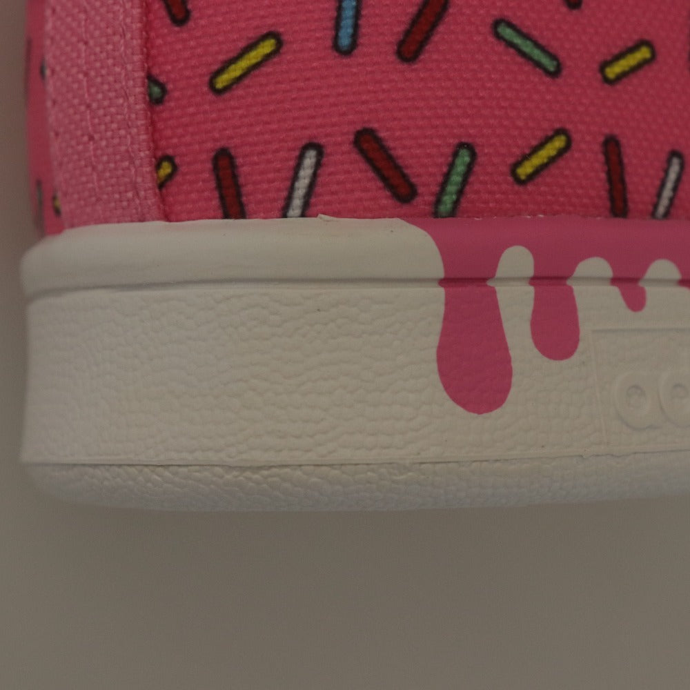 ■ adidas x THE SIMPSONS コラボ スニーカー 靴 STAN SMITH J GV7950 Donut sprinkles レディース 24 ピンク 箱/タグ付き 未使用(訳アリ)