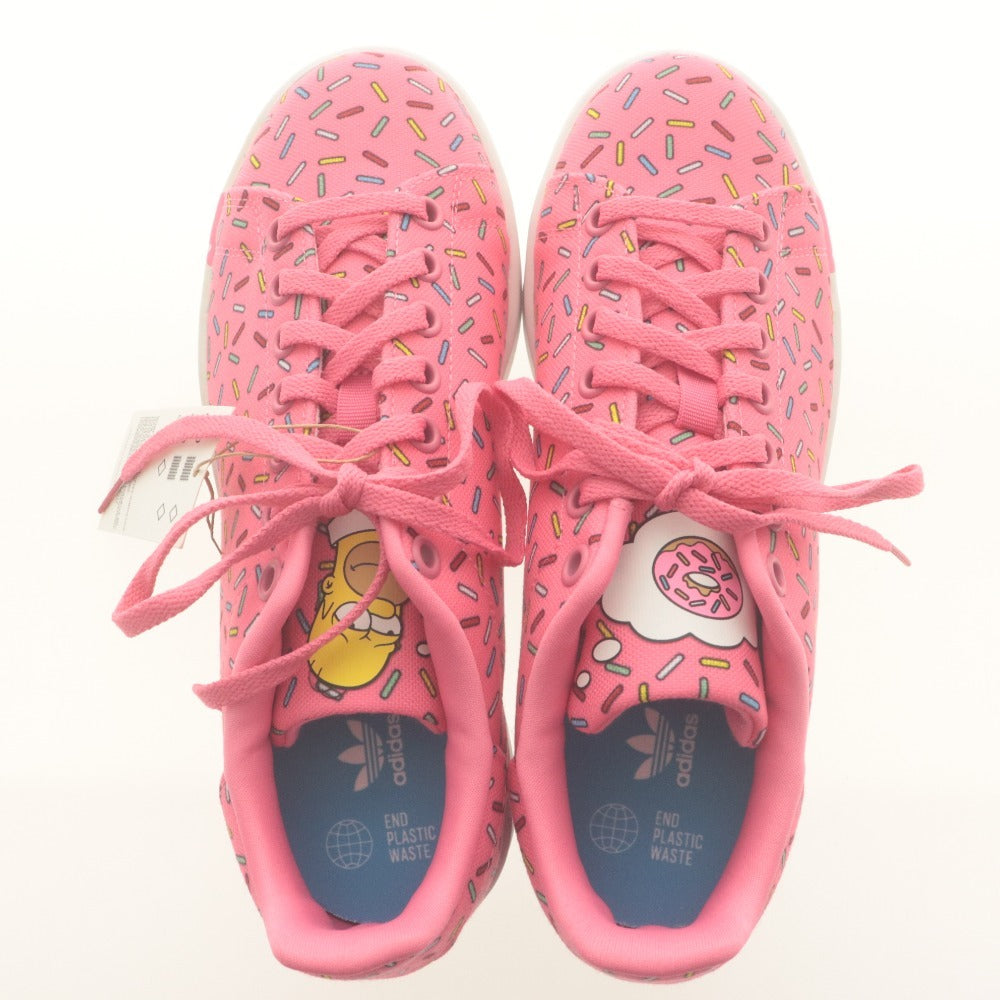 ■ adidas x THE SIMPSONS コラボ スニーカー 靴 STAN SMITH J GV7950 Donut sprinkles レディース 24 ピンク 箱/タグ付き 未使用(訳アリ)