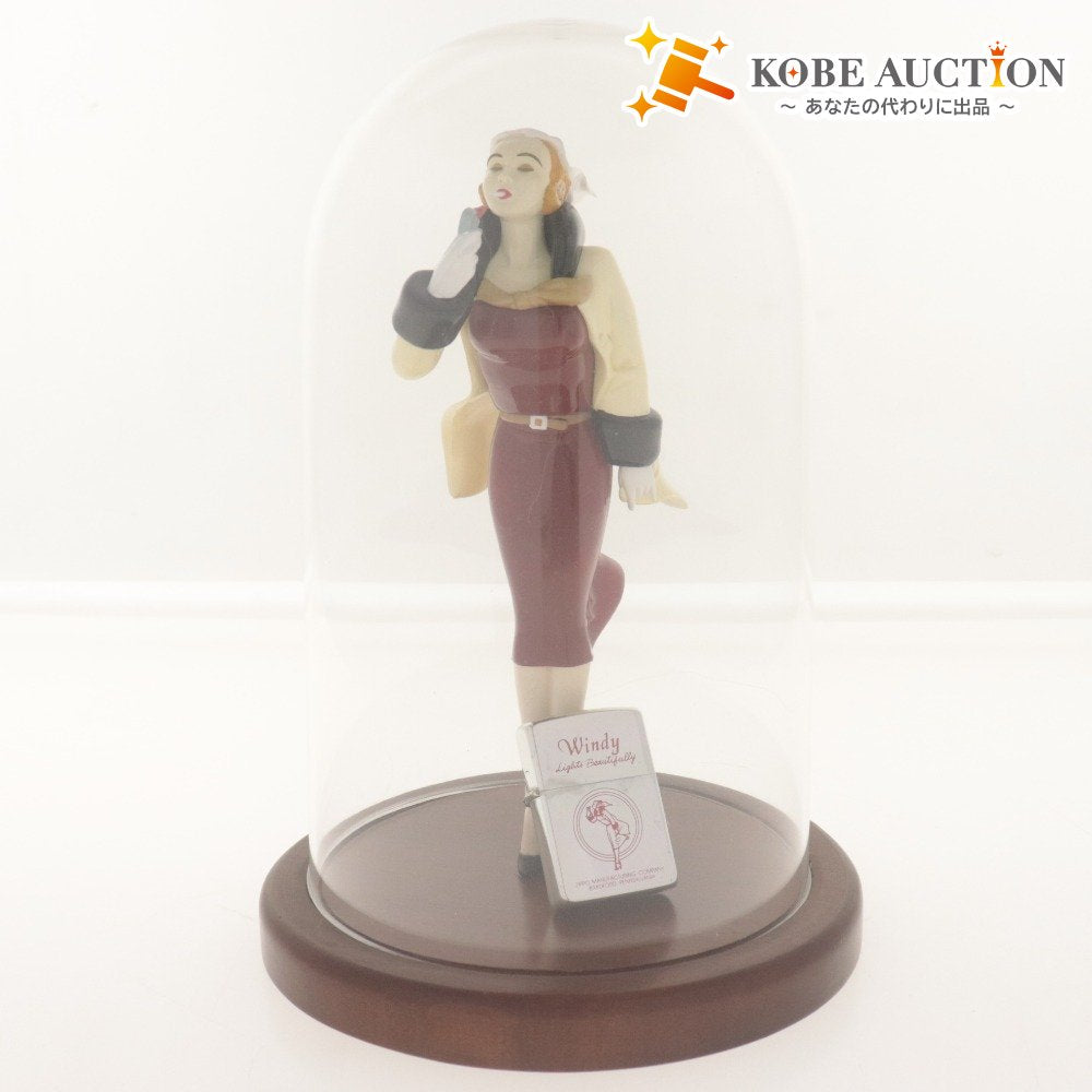 ■ ZIPPO ジッポー オイルライター & フィギュアドール Windy girl ウィンディーガール レッド 赤 台座/ケース付き