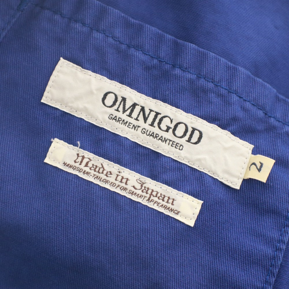 ■ OMNIGOD オムニゴッド ジャケット アウター 無地 ボタン ポケット メンズ 2 ブルー系