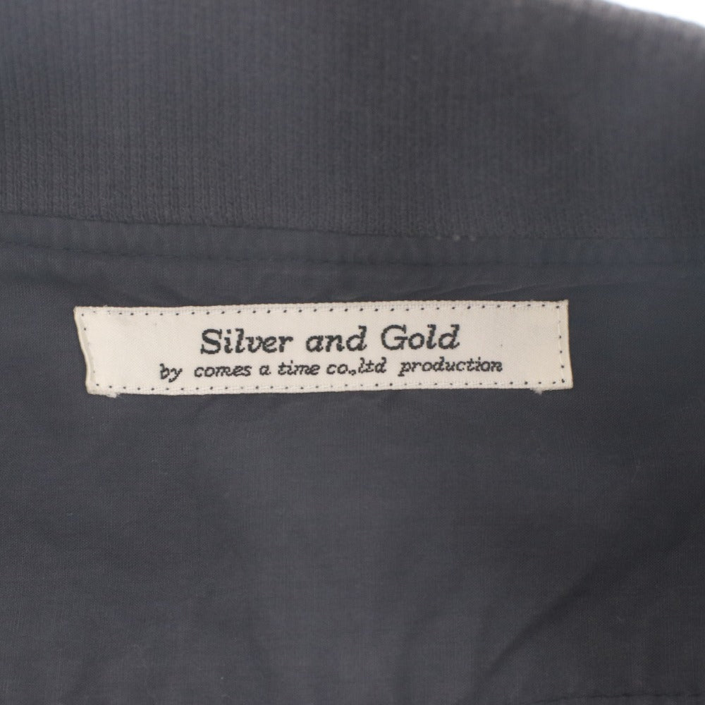 ■ Silver and Gold シルバーアンドゴールド COMES A TIME ジャケット アウター ファスナー ポケット メンズ M ダークグレー系