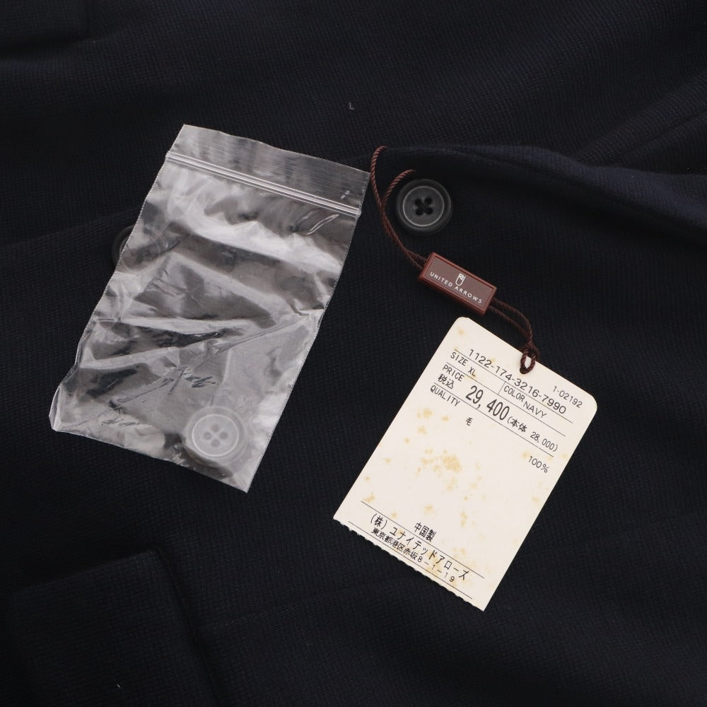 ■ UNITED ARROWS ユナイテッドアローズ テーラードジャケット 2Bブレザー 長袖 アウター メンズ XL ネイビー 付属品/タグ付き 未使用
