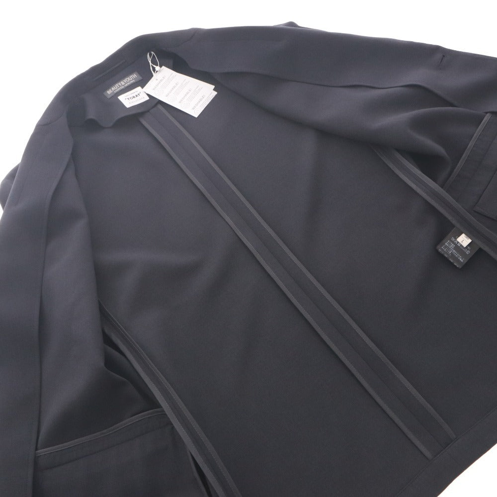 ■ BEAUTY&YOUTH UNITED ARROWS テーラードジャケット 長袖 アウター TORAY RIRANCHA 襟 ボタン メンズ L ネイビー タグ付き 未使用