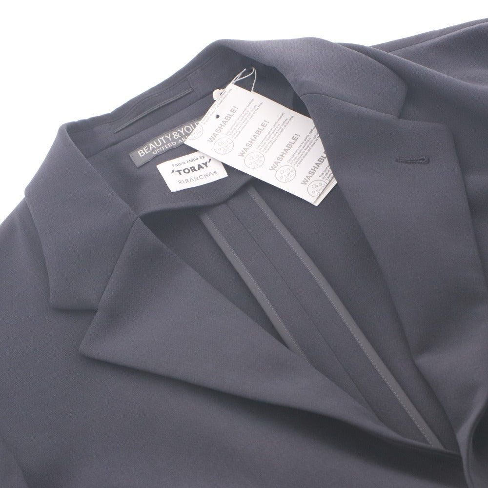 ■ BEAUTY&YOUTH UNITED ARROWS テーラードジャケット 長袖 アウター TORAY RIRANCHA 襟 ボタン メンズ L ネイビー タグ付き 未使用
