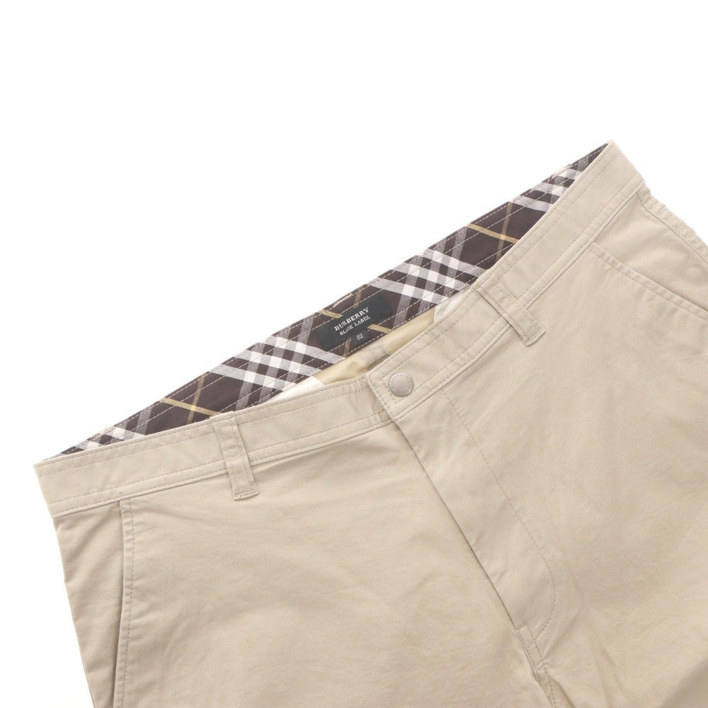 ■ BURBERRY BLACK LABEL カーゴハーフパンツ ショート丈 ボトムス 多ポケット 内ノバチェック 三陽商会 メンズ 82(L相当) ライトベージュ
