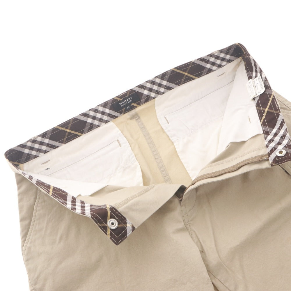 ■ BURBERRY BLACK LABEL カーゴハーフパンツ ショート丈 ボトムス 多ポケット 内ノバチェック 三陽商会 メンズ 82(L相当) ライトベージュ