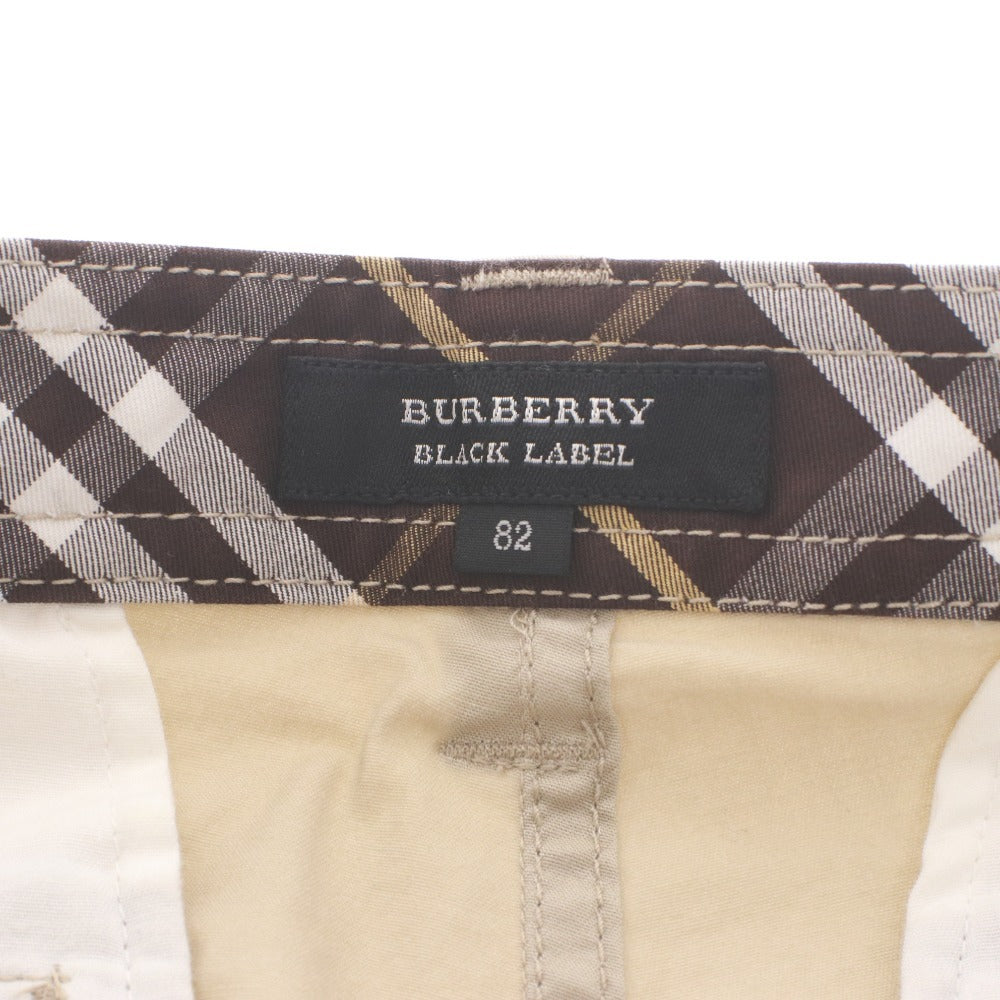 ■ BURBERRY BLACK LABEL カーゴハーフパンツ ショート丈 ボトムス 多ポケット 内ノバチェック 三陽商会 メンズ 82(L相当) ライトベージュ